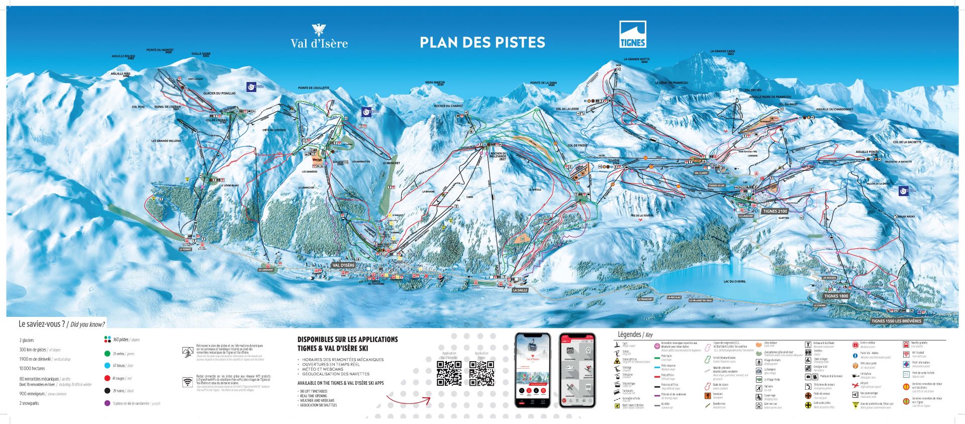 plan-des-pistes-Val d'Isere-Tignes - © ©Val d'Isère Tourisme - Tignes
